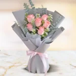 Pink Roses Hand-Tied